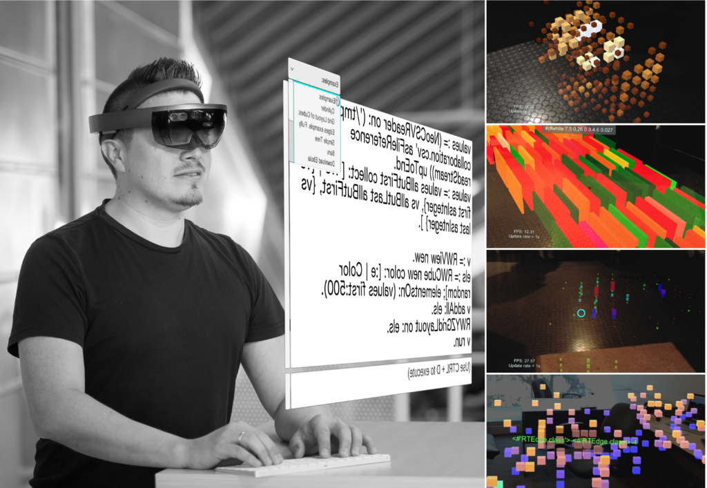 Different exapmles for Interacting with Agile Situated Visualizations using AVAR.